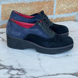 Pas de Rouge suede colorblock oxfords shoes size 39